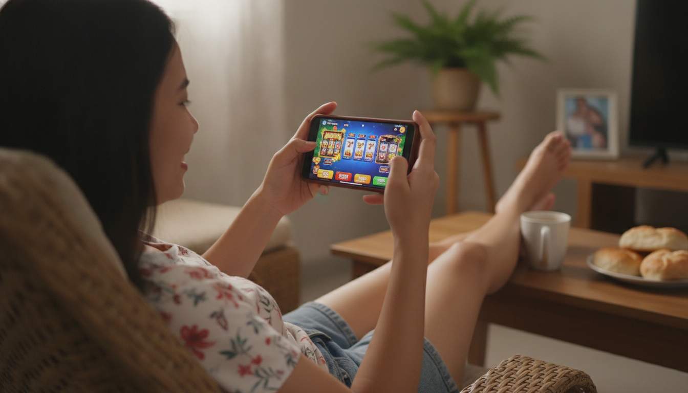 Various slot games on display