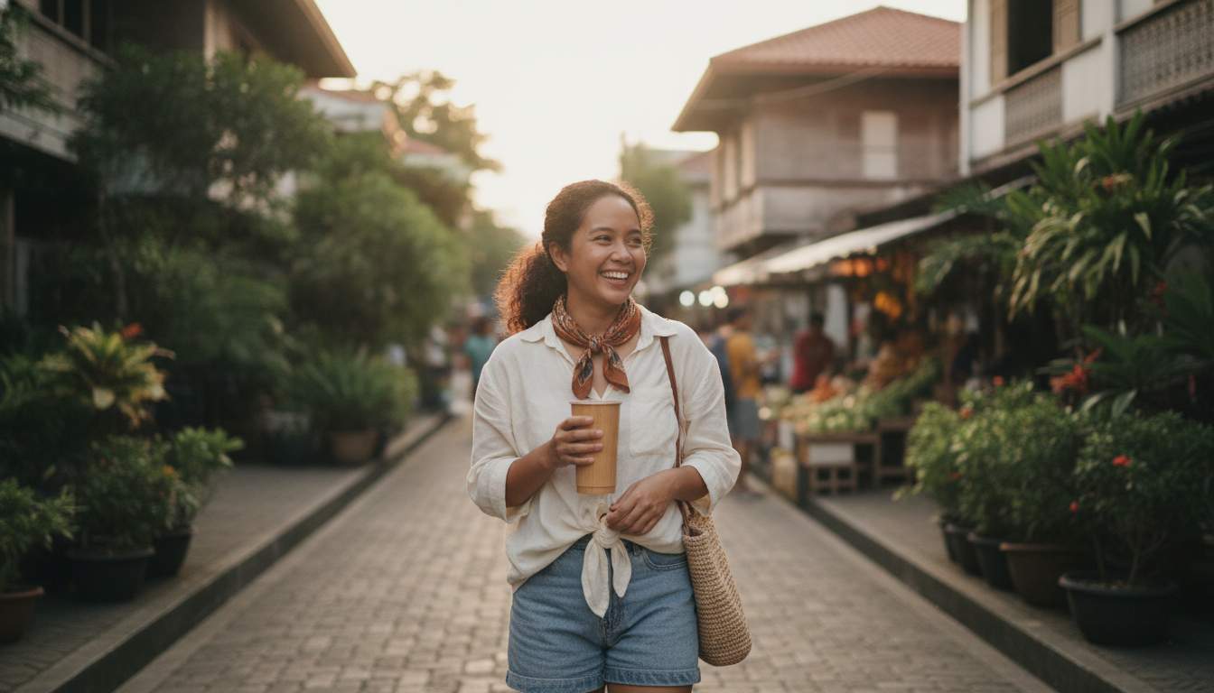 Welcoming woman in the Philippines